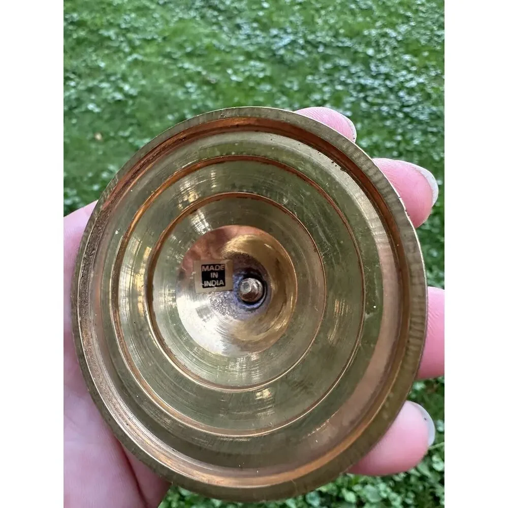 Vintage‎ MCM Set Of 3 Brass Twisted Candlestick Holders - Made in India